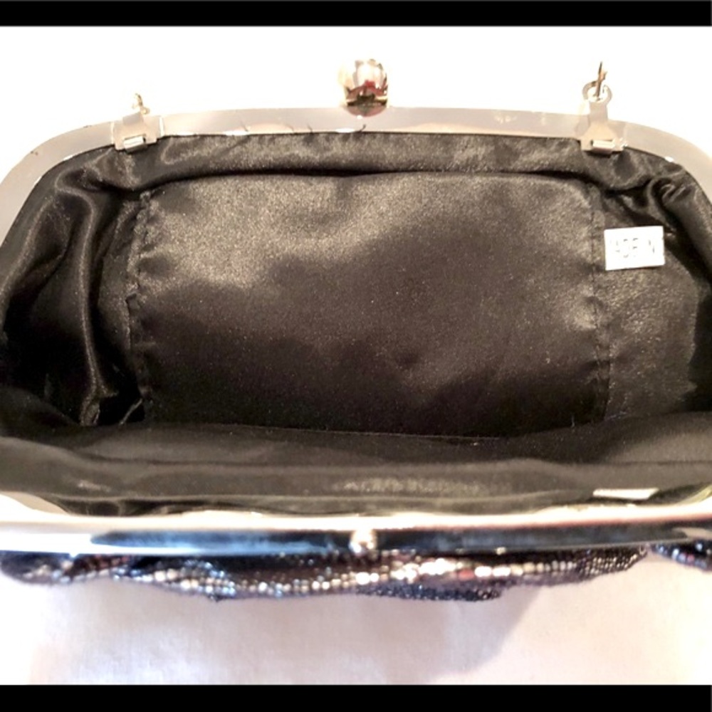 Silver & Black Dressy Clutch/Shoulder Bag - Picture 6 of 6